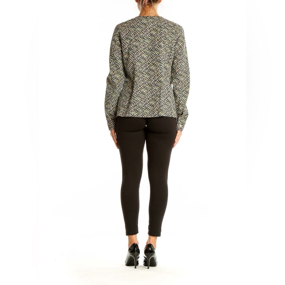 CAbi Black and Green Woven Zip-Front Blazer - Picture 6 of 12